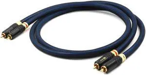 1 pair Hifi  Top Grade Silver Plated RCA Male to Male Cable Length: 1m