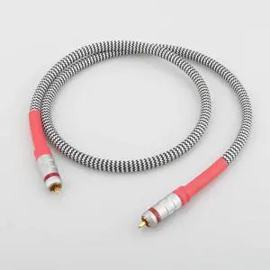 75 ohm RCA coaxial cable fever grade digital audio cable subwoofer signal cable Length: 1m