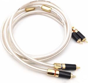 HiFi Liton Silver-plated Dual-Filter Audio/Video Signal Line RCA Cable with Gold plated plug for Amplifier CD player Length: 2m