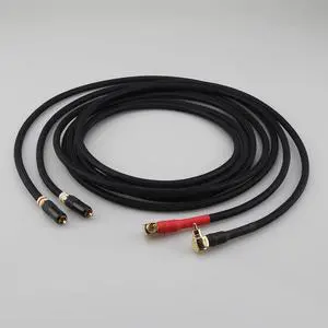 HI-End Top Grade Silver Plated RCA Male To Right Angled RCA Audio Extension Cable HIFI Length: (1m)