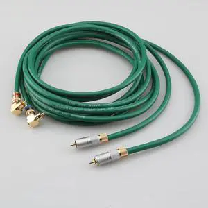 A54 Silver-Plated 6N OFC HIFI RCA Male to Male Audio Cable, Gold Plated Plugs Right Angled RCA Male to Male Extension Cord Length:(1.5m)