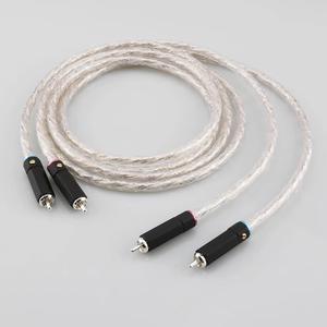 AS220 Hifi audio silver plated dual filter ring fever audio signal cable RCA  to RCA audio cable Length:(0.5M)