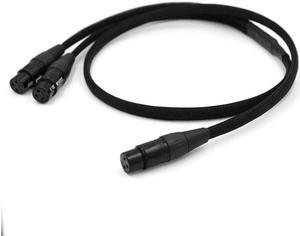 OCC Silver plated Y spliter Cable 1 XLR Female to 2 XLR Female Audio Cable Length:1m