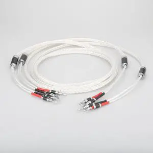 Hifi Audio 8AG OCC Silver plated  Speaker Cable Hi-end Speaker Wire Speaker Interconnect Cable Length:2m