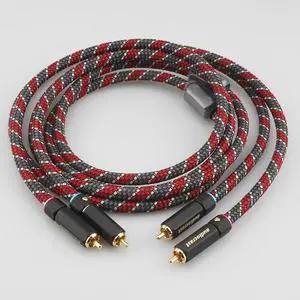 A10 5N OFC pure copper silver plated RCA interconnet cable Gold plated RCA jack connector Length:(2.5m)