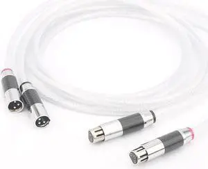 A58 5N Silver plated OCC XLR Balanced Audio Cable Male Female carbon fiber xlr Amp HiFi Length:0.5m