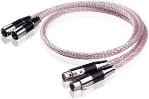 pair XLR Balance Interconnect Cable,wire With Carbon Fiber XLR Plug Length:1.5m