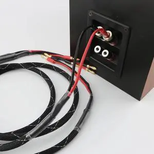Hifi 6N Pure copper Speaker Cables Banana Plug 2 to 2 Connector Audio Amplifier CD DVD Player Speaker Cable Length:(3m)