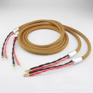 AS0801 Silver Plated HIFI Speaker Cable Audiophile Loudspeaker Cable Length:(2.5m)