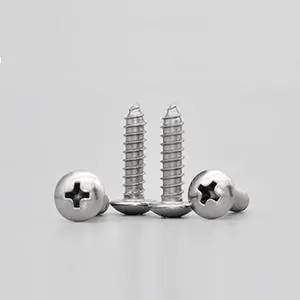 50pcs Titanium alloy pure titanium TA2 cross big flat head mushroom head self tapping M4  self-working screw wood screw(10mm)(M4)