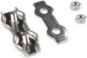 304# Stainless Steel Wire Rope Double Clip Chuck Lock Cable Clamp Fastener Caliper Ful Swivel Clamps(M4      5pcs)