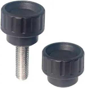 1pcs Knurled handle Plastic stainless steel hand screw Round plastic head handle Nylon grooved grip knob(M5 x 10)