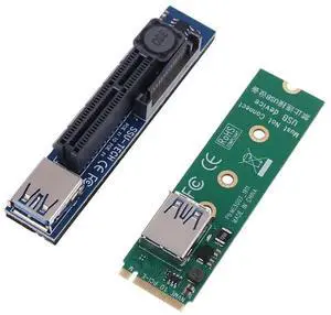 Raiser NVME M.2 to PCI-E X4 Card Extension Port Adapter Expansion Card Graphics Cards PCIE Connector Extender with USB 3.0 Cable
