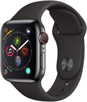 Refurbished Apple Watch Series 4  40mm  GPS WiFi  Space Gray Aluminum Case  Black Sport Band  Smartwatch