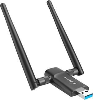 Wireless USB WiFi Adapter for PC - 802.11AC 1200Mbps Dual 5Dbi Antennas 5G/2.4G WiFi USB for PC Desktop Laptop MAC Windows 10/8/8.1/7/Vista/XP/Mac10.6/10.13, WiFi USB Computer Network Adapters