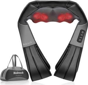Shiatsu Neck and Back Massager with Soothing Heat, Electric Deep Tissue 3D Kneading Massage Pillow for Shoulder, Leg, Body Muscle Pain Relief, Home, Office, and Car Use