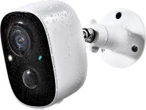 Security Camera Wireless Outdoor, 2-Way Talk Battery Powered Wi-Fi Cameras for Outside and Indoor 1080P Night Vision AI Motion Detection Spotlight Siren Alarm IP65 Weatherproof