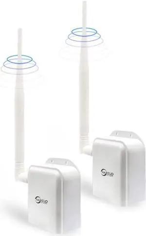 Wireless Bridge Point-to-Point Long Range Wireless Access with High-Gain Antenna, 2.4G WiFi Bridge Repeater Supports 2600 feet Outdoor Transmission Distance, Air Ethernet Cable