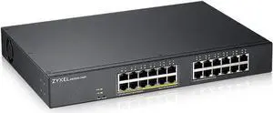 ZYXEL 24-Port PoE Switch Gigabit Ethernet Smart (GS1900-24EP) - Managed, with 12x PoE+ @ 130W, Rackmount, Limited Lifetime Protection