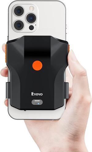 Eyoyo 1D Bluetooth Barcode Scanner Wireless, Back Clip Phone UPC USB Bar Code Reader with Battery Level Indicator Compatible with 4.7"-7.2" Android Phone, iPhone for Warehouse Book Library Inventory
