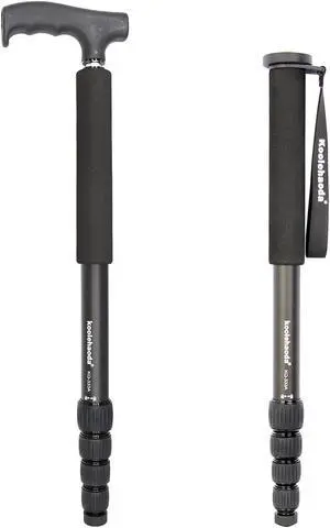 Koolehaoda Aluminum Camera Monopod & Alpenstock with Handle, 5-Legs Sections,12KG / 26.4 lbs Load Capacity.
