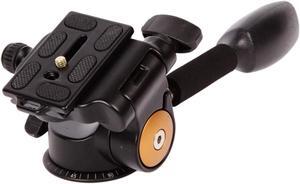 Koolehaoda Tripod Pan Head 360°Single Handle Hydraulic Damping Three-Dimensional Head with Quick Release Plate for Tripod, Monopod, DSLR Camera, Camcorder