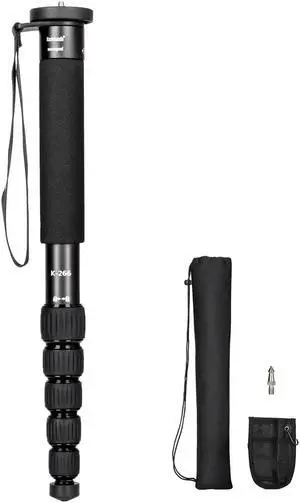 koolehaoda 6-Section Monopod Compact Portable Photography Aluminum Alloy Unipod Stick, Max. Load 10kg / 22lbs, Folding size is only 38CM (Black)
