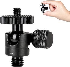 koolehaoda small Ballhead Camera Ball Head Tripod Mount and 1/4 to 3/8 Connector 1/4 to 3/8 Connector)