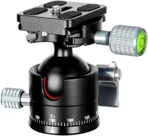Koolehaoda Low Profile Ball Head, F36mm Ball Diameter All Metal Tripod Head with 1/4" Screw Arca Swiss Quick Release Plates for DSLR Cameras Tripods Monopods, Max Load 33lbs/15kg