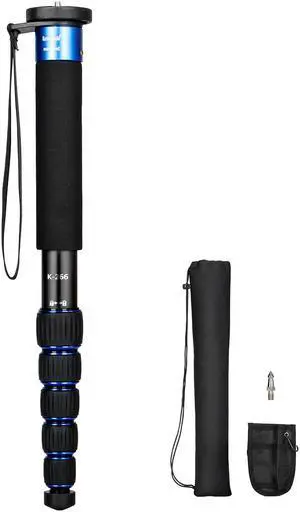 koolehaoda 6-Section Monopod Compact Portable Photography Aluminum Alloy Unipod Stick, Max. Load 10kg / 22lbs, Folding size is only 38CM (Blue)