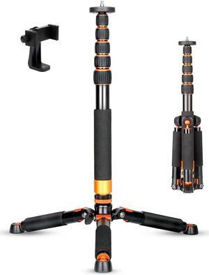 Koolehaoda Camera Aluminum Monopod with Metal Tripod Base.6 Sections 46-177cm/18-69inch Adjustable, Leg Diameter 28mm,up to 6kg /13lbs