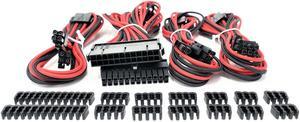 Micro Connectors Premium Sleeved PSU Cable Extension Kit (Red/Black)