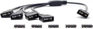 Micro Connectors 30cm Addressable RGB (ARGB) 1 to 4 Splitter Cable with/5 Male Pins (F04-04ARGB-30)