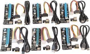 Micro Connectors PCIe 4-Pin 16x to 1x Powered Riser Adapter Card (Black) 6-Pack