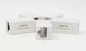 Micro Connectors Cat6 Ethernet Coupler UL Listed White 5-Pack