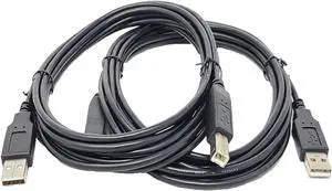Micro Connectors 6 feet USB 2.0 A to B Cable 2-Pack Black (E07-121BLK-2P)