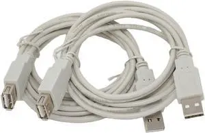 Micro Connectors 6 ft. USB 2.0 A-Male to A-Female Extension Cable 2-Pack (E07-129-2P)