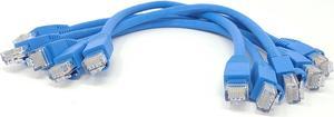 Micro Connectors 1 Foot Cat6A UTP Ethernet Patch (24AWG) Cable -Blue 5-Pack (E09-001BL-5)