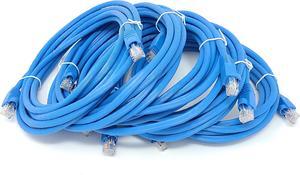 Micro Connectors 14 Feet Cat6A UTP Ethernet Patch (24AWG) Cable -Blue 5-Pack (E09-014BL-5)