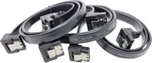 Micro Connectors 20" SATA III Right Angle to Right Angle Cable with Locking Latch-Black 3-Pack (F03-05MAAB-3P)