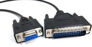 Micro Connectors 6 Feet AT Modem Serial Cable (DB9 Female to DB25 Male) (M02-116)