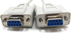 Micro Connectors 10 Feet Null Modem Serial Cable (DB9 Female to Female) (M02-233)