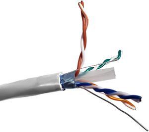 Micro Connectors 1000 Feet Solid Shielded (STP) Cat6 Outdoor, UV Resistant Bulk Ethernet (23AWG) Cable-White (TR4-560W-OUT)