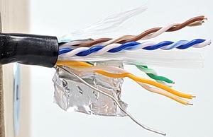 Micro Connectors 500 Feet Cat6 Solid (STP) Outdoor Bulk Ethernet 23AWG Cable (Black) with 20 pcs of Shielded Modular Connectors (TR4-560BOU-KIT)
