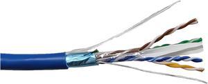 Micro Connectors 500 FT CAT 6A Solid & Shielded (F/UTP) CMR Riser Bulk Ethernet Cable (Blue) with 20 pcs of Shielded Modular Connectors (TR4-570SRBL-KIT)