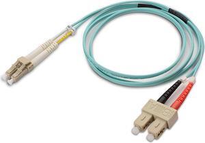 Micro Connectors 1 Meter LC/SC 10Gb Multi-Mode Duplex 50/125 OM3 Fiber Optic Cable (2-Pack) (FBR-10121M-2P)