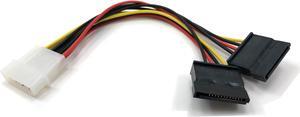 Micro Connectors 6 Inches Dual SATA Power Adapter (F04-131)