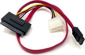 Micro Connectors 18 Inches SAS (SFF-8482) to SATA with Molex LP4 Power Cable (F03-155)