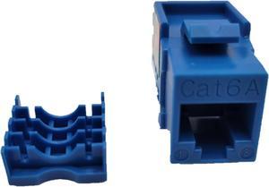 Micro Connectors CAT6A Unshielded Punch Down Keystone Jack with Tool (Blue/10 Pack) (FRT-860BL10-T)