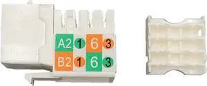 Micro Connectors CAT6A Unshielded Punch Down Keystone Jack with Tool (White/10 Pack) (FRT-860W10-T)